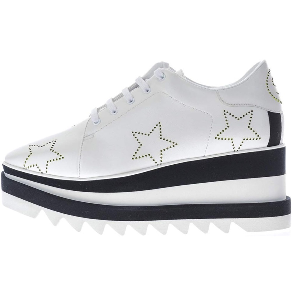 Stella McCartney White and Black Platform Sneakers - Picture 2 of 15
